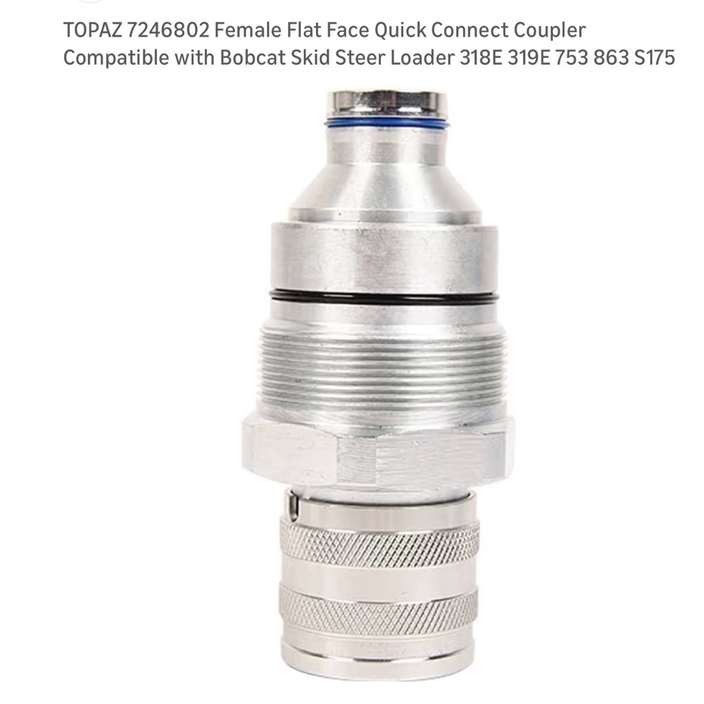 TOPAZ 7246802 Female Flat Face Quick Connect Coupler Bobcat Skid Steer Loader